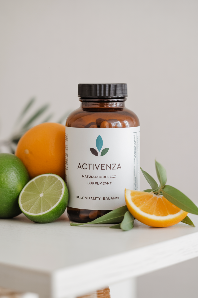 Activenza natural complex supplement bottle for daily vitality and balance